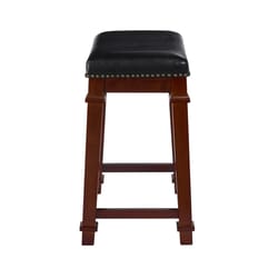 Linon Home Decor Black Polyurethane Barstool 24 in.