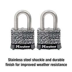Master Lock 1.5 in. W Stainless Steel 4-Pin Tumbler Padlock Keyed Alike