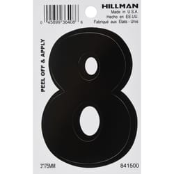 HILLMAN 3 in. Black Vinyl Self-Adhesive Number 8 1 pc