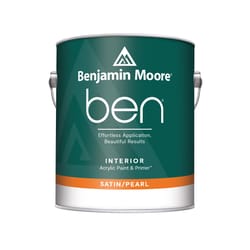 Benjamin Moore Ben Satin/Pearl White Paint and Primer Interior 1 gal