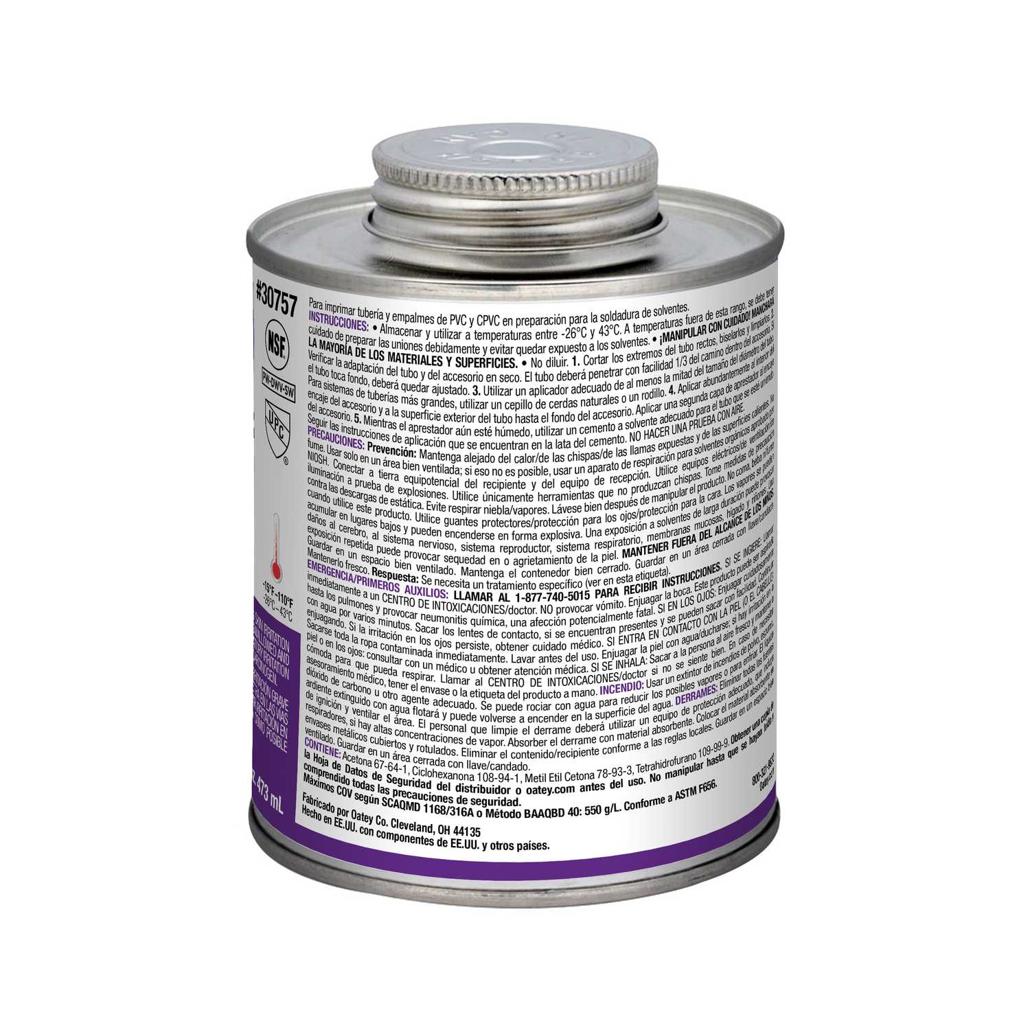 Oatey Purple Primer and Cement For CPVC/PVC 16 oz. Ace Hardware