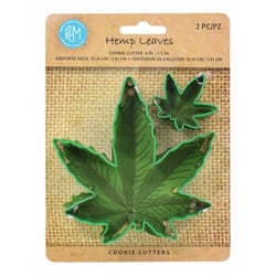 R&M International Corp Hemp Leaves Cookie Cutter Set Green 2 pc