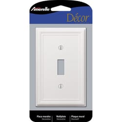 Amerelle Chelsea White 1 gang Stamped Steel Toggle Wall Plate 1 pk