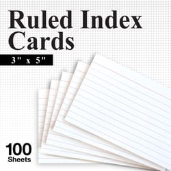 Bazic Products 3 in. H X 5 in. W Ruled Index Cards White 100 pk