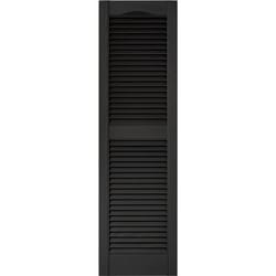 Builders Edge 52 in. H X 14.5 in. W Black Louvered Vinyl Shutter 2 pk