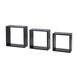 Dolle FRAME 4.6 in. H X 11.8 in. W X 11.8 in. D Black Particle Board Decorative Wall Shelf