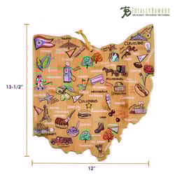 Totally Bamboo Fish Kiss 12 in. L X 13.5 in. W X 0.63 in. Bamboo Ohio State Serving & Cutting Board