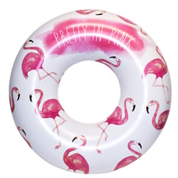 CocoNut Float Rae Dunn Pink/White Vinyl Inflatable Flamingo Pool Float Tube