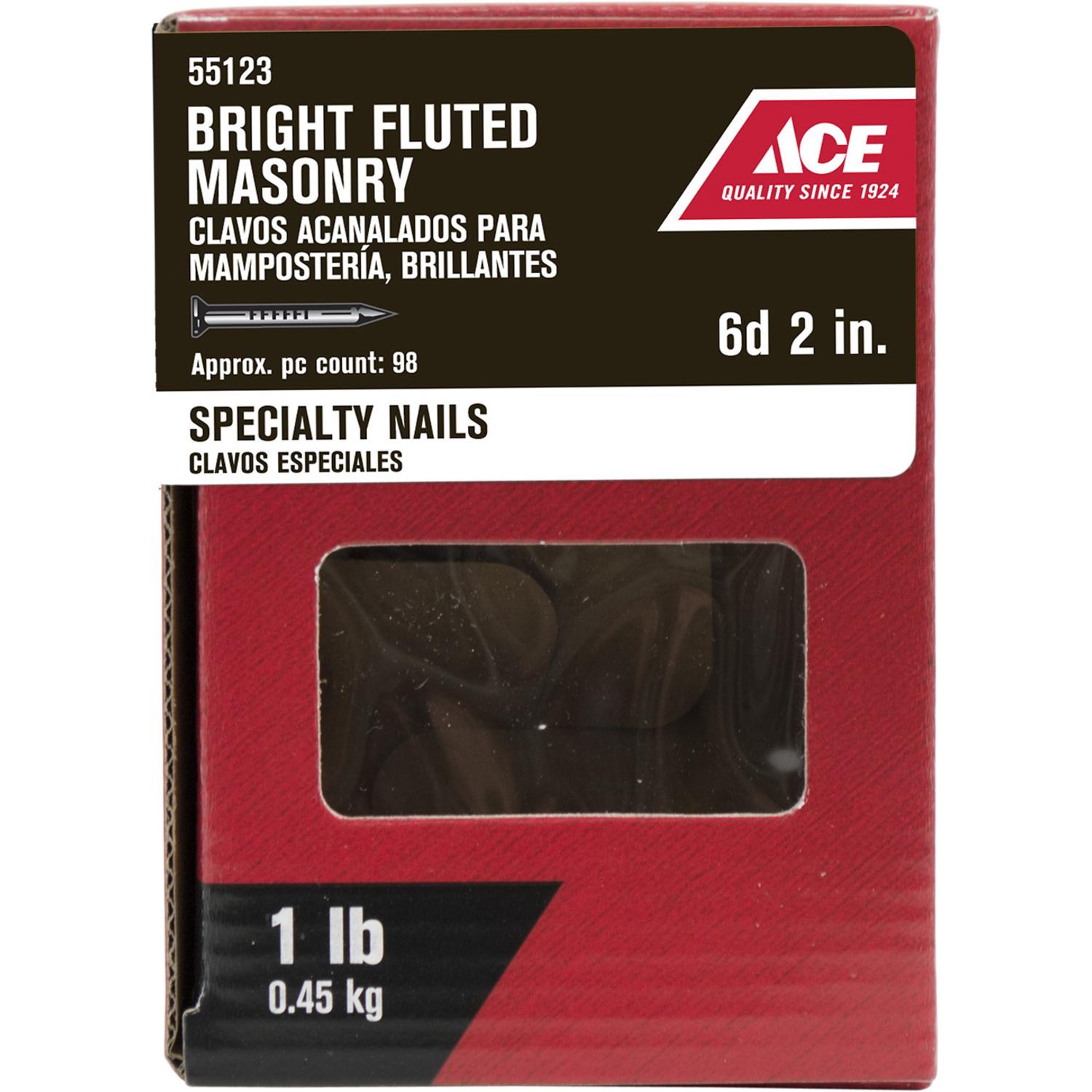 Ace 6D Masonry Bright Steel Nail Flat Head 5 lb