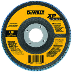 DeWalt 4-1/2 in. D X 7/8 in. Zirconia Aluminum Oxide Flap Disc 40 Grit 1 pc