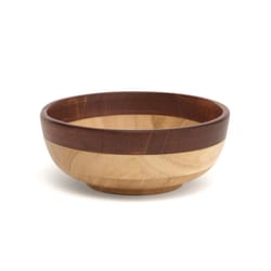 Lipper International Natural Rubberwood Two-Tone Salad Bowl 6 in. D 1 pc