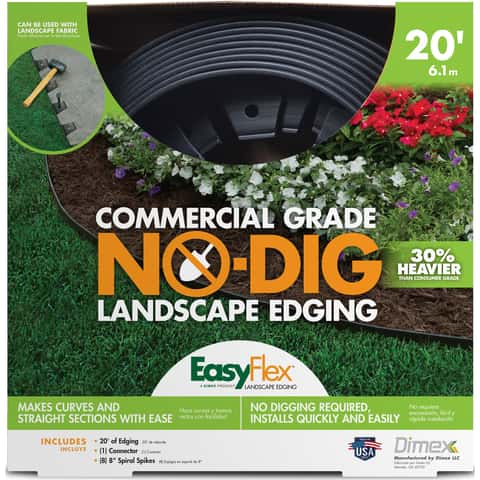 EasyFlex 60-ft x 1.5-in No-Dig Black Plastic Landscape Edging Roll