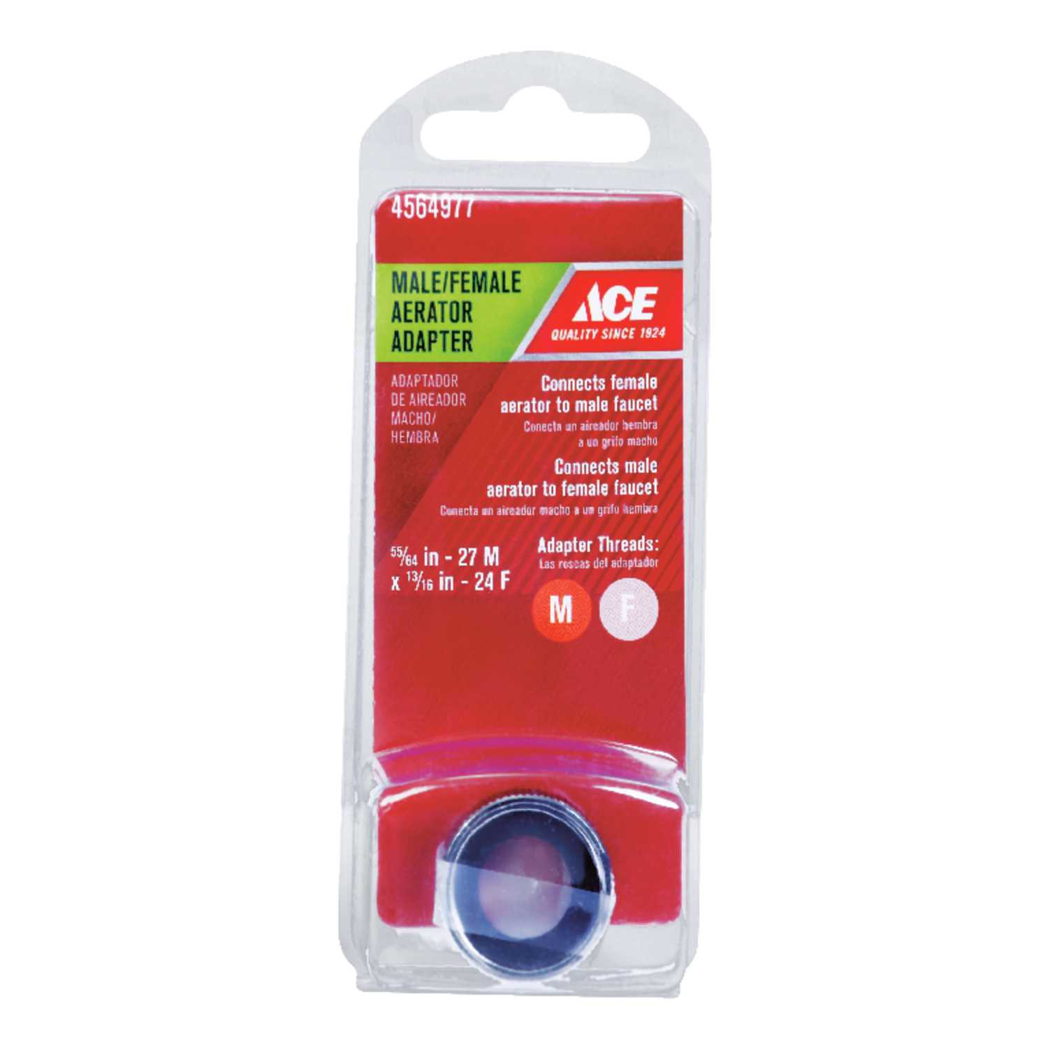 Ace Aerator Adapter 55/64 in. x 13/16 in. Chrome Ace Hardware