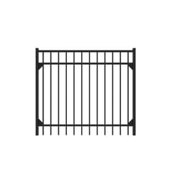 Fortress Building Products Athens 4 ft. H X 5 ft. L Powder Coated Black Aluminum Fence Gate