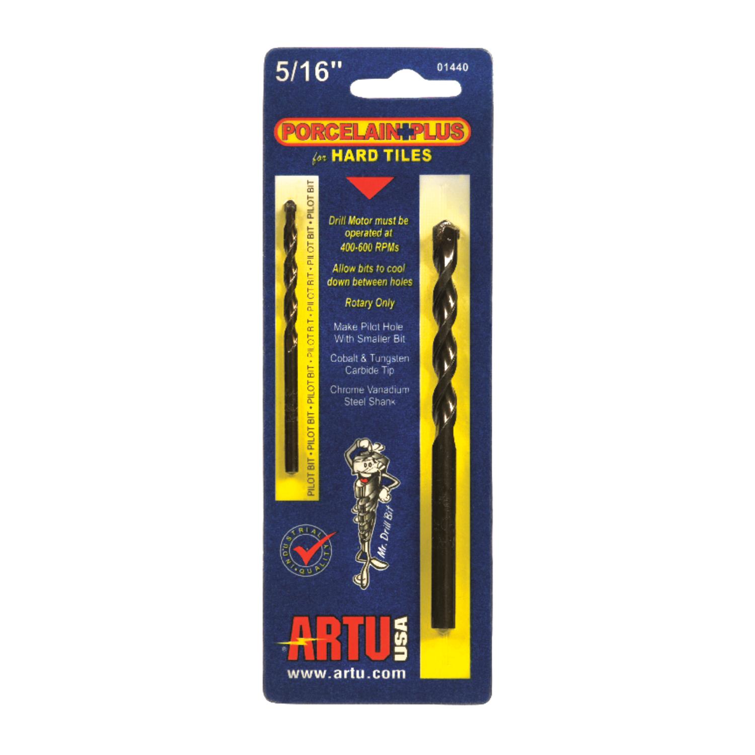 Photos - Drill Bit ARTU Porcelain Plus 5/16 in. X 4-1/2 in. L Tungsten Carbide Tipped Glass a 