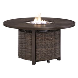 Signature Design by Ashley Paradise Trail Brown Round Aluminum Contemporary Fire Pit Table