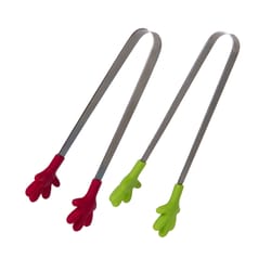 Progressive PrepSolutions Green/Red Silicone/Stainless Steel Appetizer Tongs