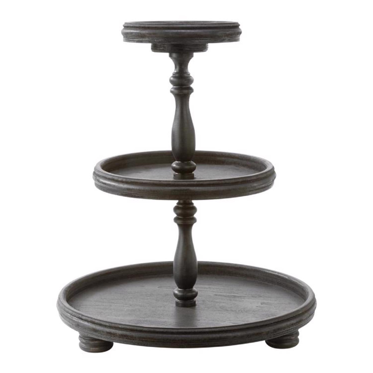 Tripar Black Wood Traditional 3 Tier Server 18.25 in. D 1 pk Sansujyuku sansujyuku.com
