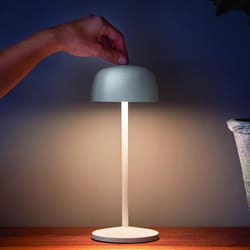 Zafferano Theta 11.8 in. Matte White Cordless Desk Lamp