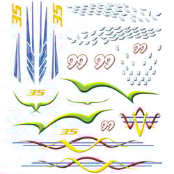 PineCar Dry Transfer Decal Multicolored