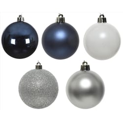 Decoris Blue/Silver/White Assorted Shatterproof Ornaments