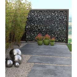 Modinex 72 in. H X 36 in. L Wood Poly Composite Garden Decorative Fence Panel Charcoal