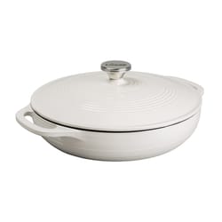 Lodge Cast Iron Covered Casserole 3.6 qt White