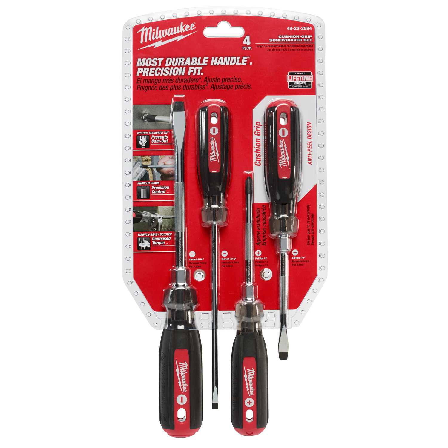 Milwaukee 4 pc. Phillips/Slotted Screwdriver and Bit Set 14 in. Ace