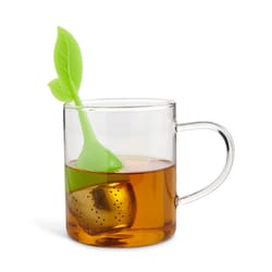HIC Kitchen Green/Silver Silicone/Stainless Steel Tea Infuser