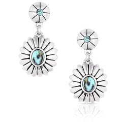 Montana Silversmiths Women's Heyday Blossom Dangle Silver/Turquoise Earrings