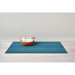 Chilewich 36 in. W X 60 in. L Aqua Stripe PVC Vinyl Rug