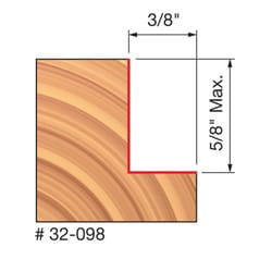 Freud 1-1/4 in. D X 1-1/4 in. X 2-1/4 in. L Carbide Rabbeting Router Bit