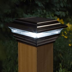 Classy Caps Black Solar Powered 0.33 W LED Post Cap Light 1 pk