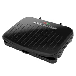 George Foreman Black Aluminum Nonstick Surface Grill and Panini Press 75 sq in