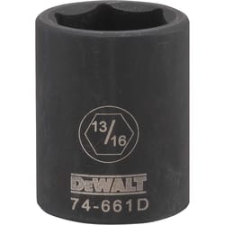 DeWalt 13/16 in. X 1/2 in. drive SAE 6 Point Deep Impact Socket 1 pc