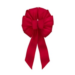 Holiday Trims Red Florist Christmas Bow 10 in.