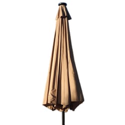 Hiland 118.2 in. Tiltable Tan Solar Market Umbrella