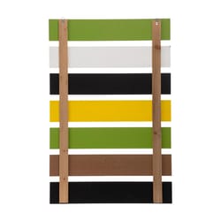Glitzhome English Brown Slatted Wall Sign 36.25 in. H X 0.75 in. W