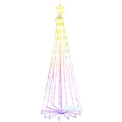 Celebrations LED Multi Straight Frame Dancing Tree 5 ft. Yard Decor