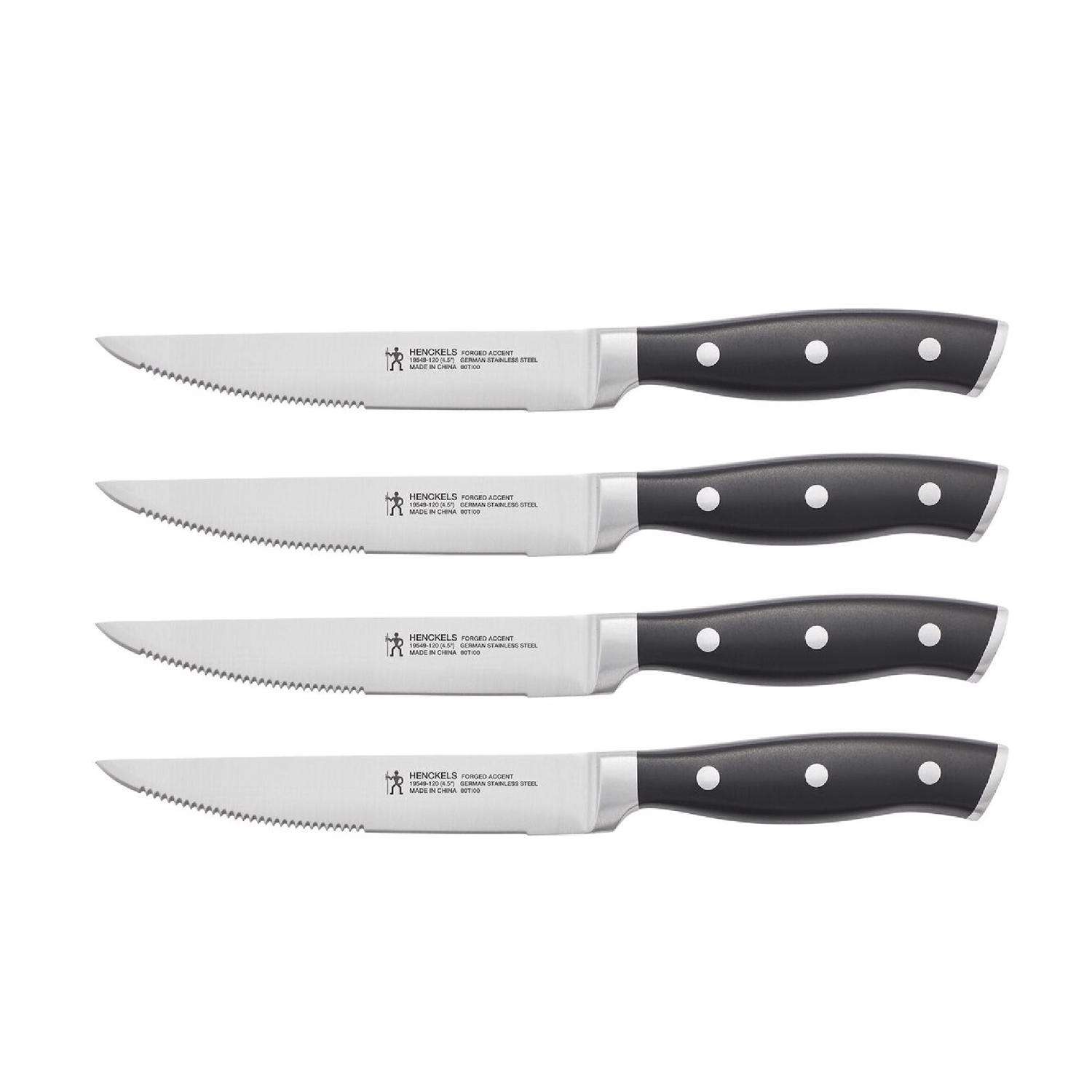 Zwilling J.A Henckels Forged Accent Stainless Steel Steak Knife Set 4 ...