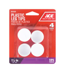 Ace Plastic Leg Tip White Round 1 pk