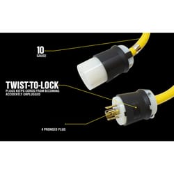 Yellow Jacket 10/4 STW 125 V 25 ft. L Generator Cord