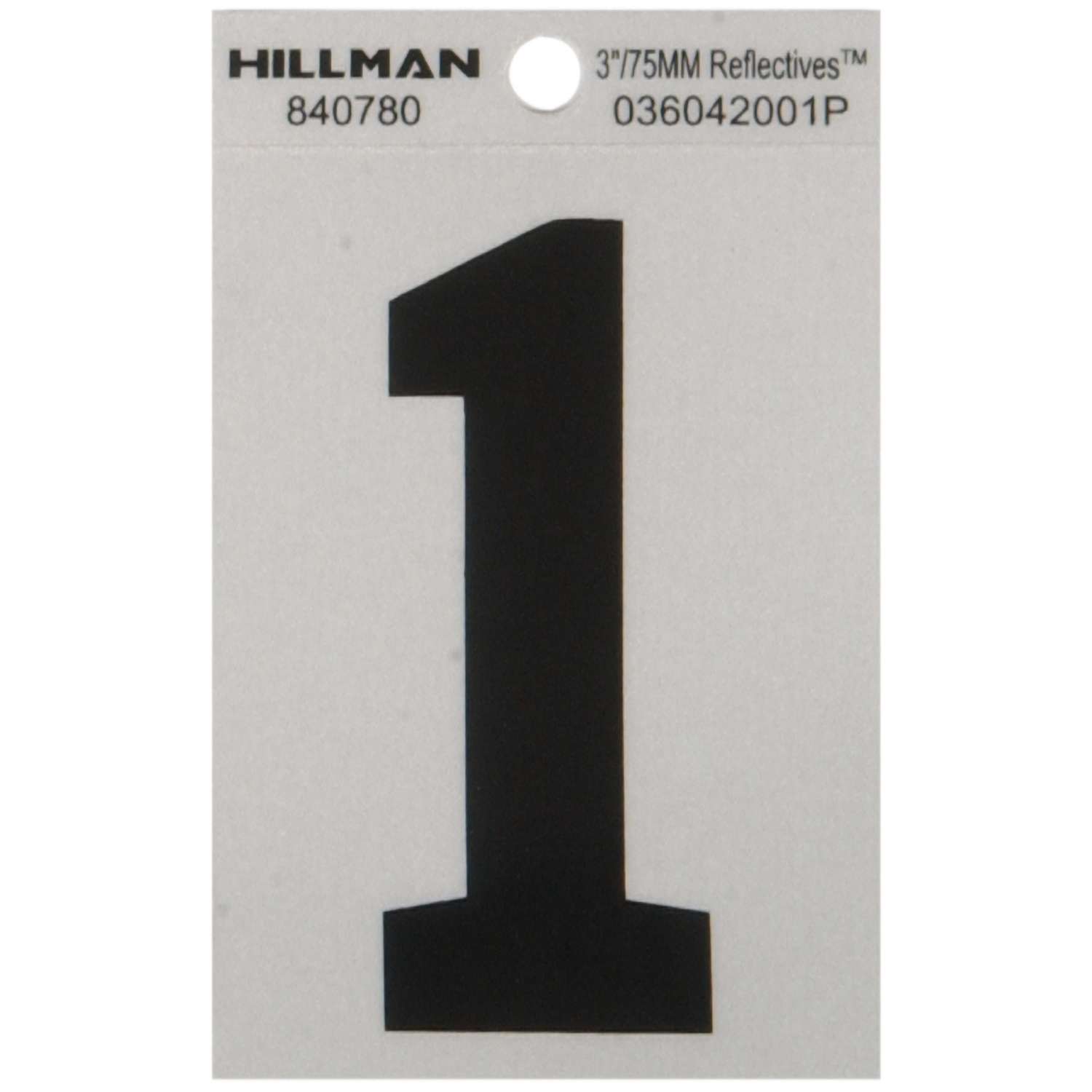 Hillman 3 in. Reflective Black Mylar SelfAdhesive Number 1 1 pc. Ace