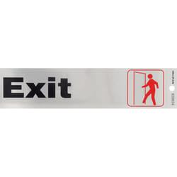 HILLMAN English Silver Exit Decal 2 in. H X 8 in. W