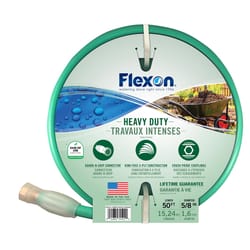 Flexon 5/8 in. D X 50 ft. L Heavy Duty Garden Hose Green