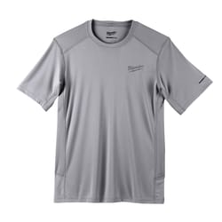 Milwaukee Workskin L Short Sleeve Men's Crew Neck Gray Lightweight Performance Tee Shirt