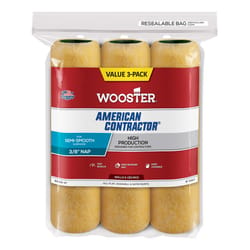 Wooster American Contractor Knit 9 in. W X 3/8 in. Regular Paint Roller Cover 3 pk