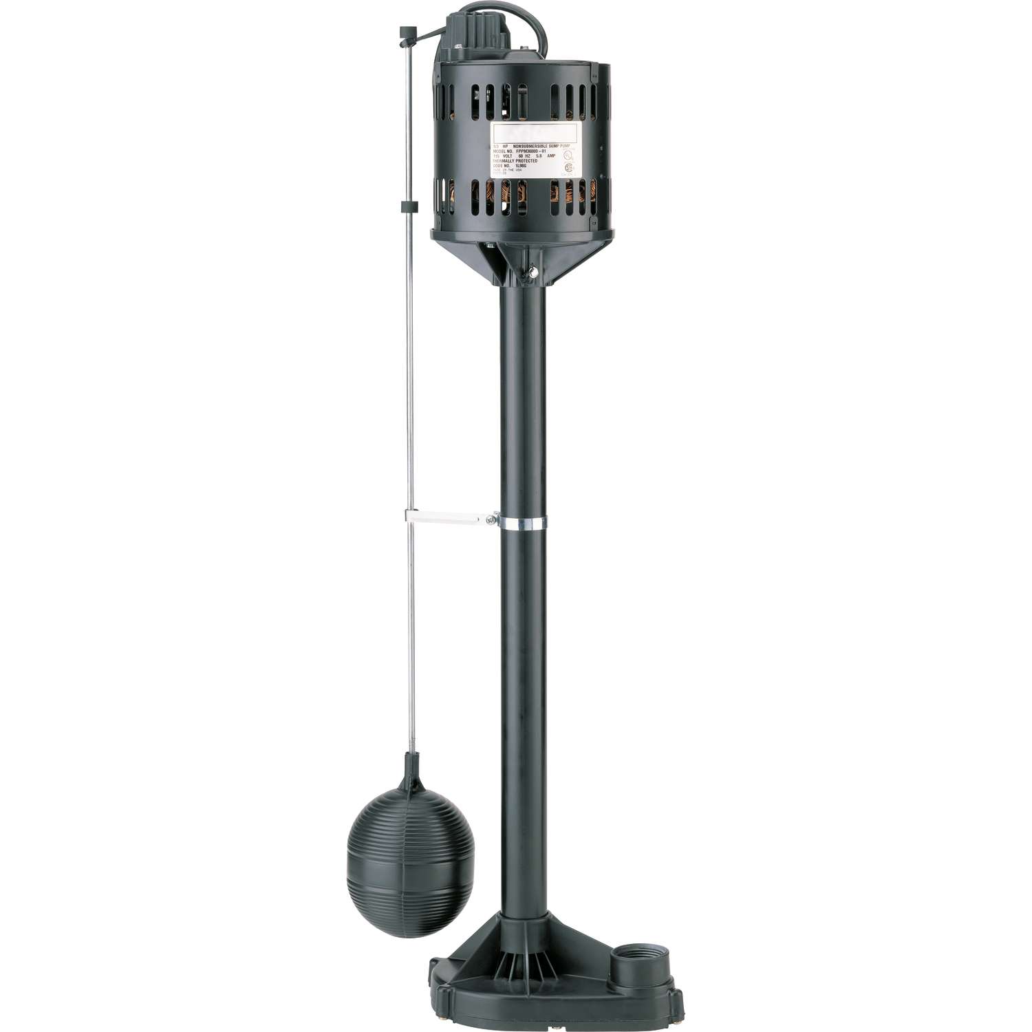 Simer 1/3 hp 3,480 gph Thermoplastic Vertical Float Switch AC Pedestal