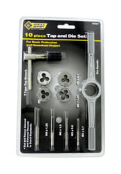 Steel Grip Steel Metric Tap and Die Set M8-1.25, M4-0.7, M6-1.0, M5-0.8 10 pc