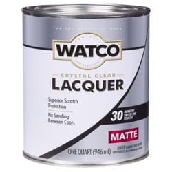 Watco Matte Crystal Clear Oil-Based Alkyd Wood Finish Lacquer 1 qt